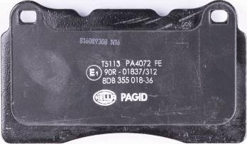 HELLA PAGID 8DB 355 018-361 - Гальмівні колодки, дискові гальма autozip.com.ua