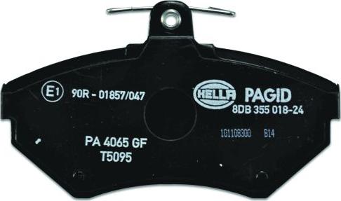 HELLA PAGID 8DB 355 018-241 - Гальмівні колодки, дискові гальма autozip.com.ua