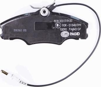 HELLA 8DB 355 018-201 - Гальмівні колодки, дискові гальма autozip.com.ua
