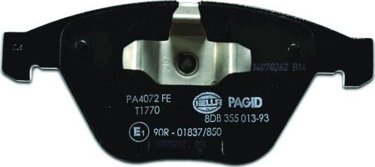 HELLA PAGID 8DB 355 013-931 - Гальмівні колодки, дискові гальма autozip.com.ua