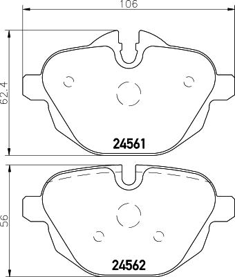 HELLA PAGID 8DB 355 013-921 - Гальмівні колодки, дискові гальма autozip.com.ua