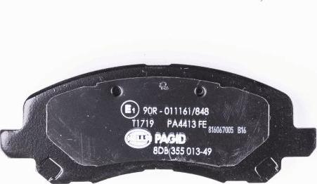 HELLA PAGID 8DB 355 013-491 - Гальмівні колодки, дискові гальма autozip.com.ua