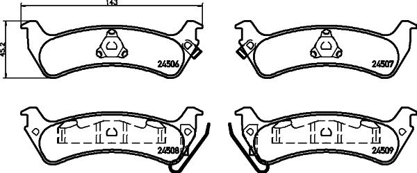 HELLA PAGID 8DB 355 013-091 - Гальмівні колодки, дискові гальма autozip.com.ua