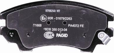 HELLA PAGID 8DB 355 013-041 - Гальмівні колодки дискові перед. Opel Insignia 08- середина диска 321mm-17 autozip.com.ua