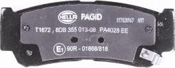 HELLA PAGID 8DB 355 013-081 - Гальмівні колодки, дискові гальма autozip.com.ua