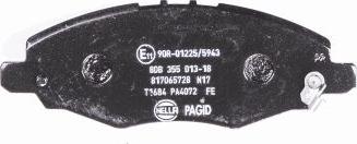 HELLA PAGID 8DB 355 013-181 - Гальмівні колодки, дискові гальма autozip.com.ua