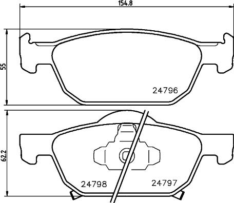 HELLA PAGID 8DB 355 013-891 - Гальмівні колодки, дискові гальма autozip.com.ua