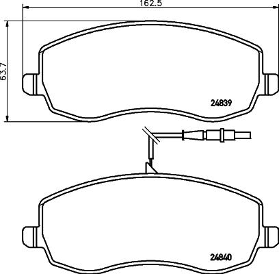 HELLA PAGID 8DB 355 013-871 - Гальмівні колодки, дискові гальма autozip.com.ua