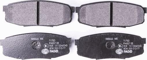 HELLA PAGID 8DB 355 013-771 - Гальмівні колодки дискові зад. Toyota Land Cruiser 4.5 D-4D-4.7 VVTi 01 07- autozip.com.ua