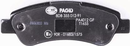 HELLA PAGID 8DB 355 012-911 - Гальмівні колодки, дискові гальма autozip.com.ua