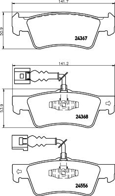 HELLA PAGID 8DB 355 012-441 - Гальмівні колодки, дискові гальма autozip.com.ua