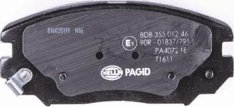 HELLA PAGID 8DB 355 012-461 - К-кт перед. гальм. колодок Hyundai Grandeur. Sonata V 2.0CRDi-3.3 05- autozip.com.ua