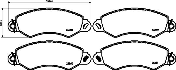 HELLA PAGID 8DB 355 012-431 - Гальмівні колодки, дискові гальма autozip.com.ua