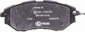 HELLA PAGID 8DB 355 012-031 - Гальмівні колодки, дискові гальма autozip.com.ua