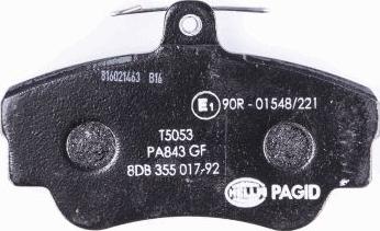 HELLA PAGID 8DB 355 017-921 - Гальмівні колодки, дискові гальма autozip.com.ua