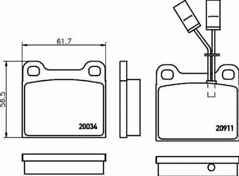 HELLA PAGID 8DB 355 017-531 - Гальмівні колодки, дискові гальма autozip.com.ua