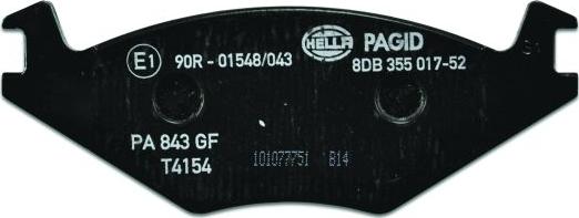 HELLA PAGID 8DB 355 017-521 - Гальмівні колодки, дискові гальма autozip.com.ua