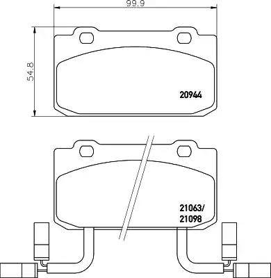 HELLA PAGID 8DB 355 017-571 - Гальмівні колодки, дискові гальма autozip.com.ua