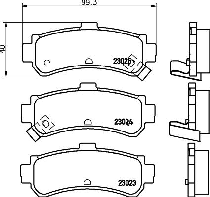 HELLA PAGID 8DB 355 017-191 - Гальмівні колодки, дискові гальма autozip.com.ua