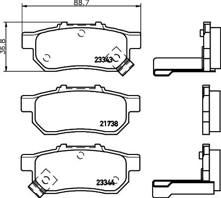 HELLA PAGID 8DB 355 017-151 - Гальмівні колодки, дискові гальма autozip.com.ua