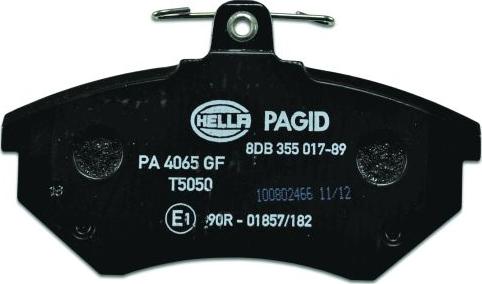 HELLA PAGID 8DB 355 017-891 - Гальмівні колодки, дискові гальма autozip.com.ua