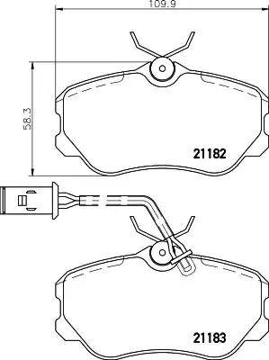 HELLA PAGID 8DB 355 017-861 - Гальмівні колодки, дискові гальма autozip.com.ua