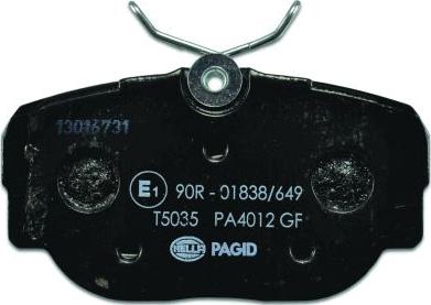 HELLA PAGID 8DB 355 017-811 - Гальмівні колодки, дискові гальма autozip.com.ua