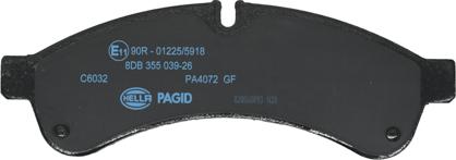 HELLA PAGID 8DB 355 039-261 - Гальмівні колодки, дискові гальма autozip.com.ua