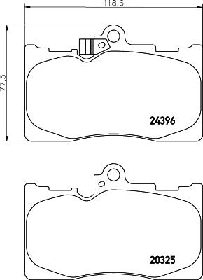 HELLA PAGID 8DB 355 036-881 - Гальмівні колодки, дискові гальма autozip.com.ua