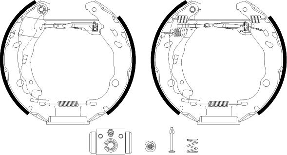 HELLA PAGID 8DB 355 038-121 - Комплект гальм, барабанний механізм autozip.com.ua