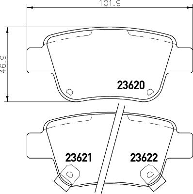 HELLA PAGID 8DB 355 029-621 - Гальмівні колодки, дискові гальма autozip.com.ua