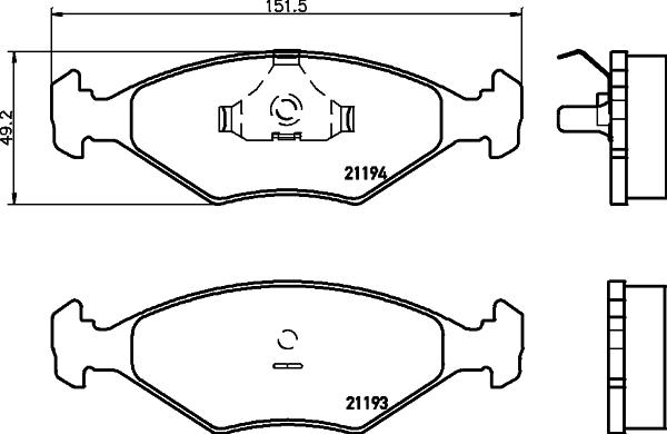 HELLA PAGID 8DB 355 024-761 - Гальмівні колодки, дискові гальма autozip.com.ua