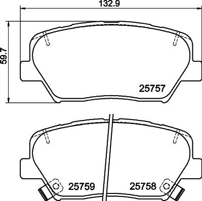 HELLA PAGID 8DB 355 025-911 - Гальмівні колодки, дискові гальма autozip.com.ua