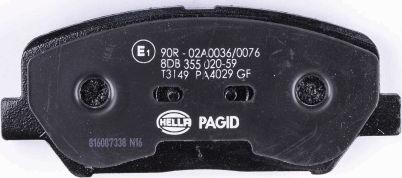 HELLA PAGID 8DB 355 020-591 - Гальмівні колодки, дискові гальма autozip.com.ua