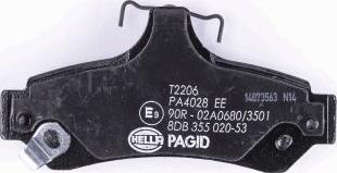 HELLA PAGID 8DB 355 020-531 - Гальмівні колодки, дискові гальма autozip.com.ua