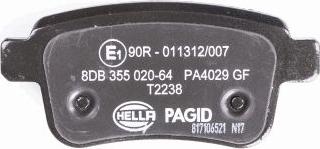 HELLA PAGID 8DB 355 020-641 - Гальмівні колодки, дискові гальма autozip.com.ua