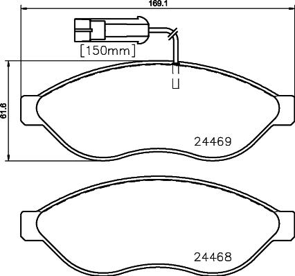 HELLA PAGID 8DB 355 020-661 - Гальмівні колодки, дискові гальма autozip.com.ua