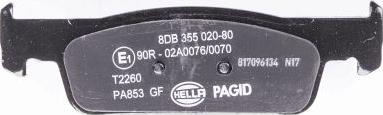 HELLA PAGID 8DB 355 020-801 - Гальмівні колодки, дискові гальма autozip.com.ua