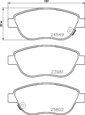 HELLA PAGID 8DB 355 020-881 - Гальмівні колодки, дискові гальма autozip.com.ua