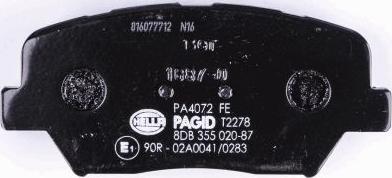 HELLA PAGID 8DB 355 020-871 - Гальмівні колодки, дискові гальма autozip.com.ua