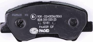 HELLA PAGID 8DB 355 020-231 - Гальмівні колодки, дискові гальма autozip.com.ua