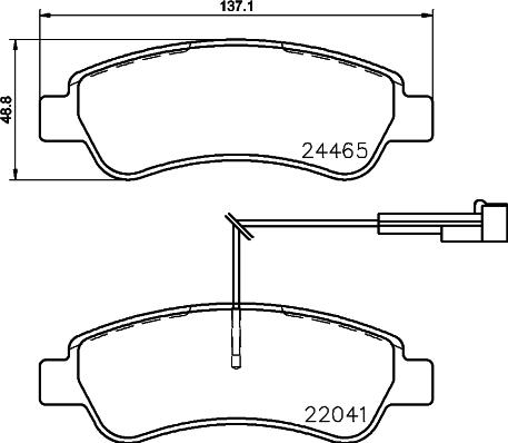 HELLA PAGID 8DB 355 021-901 - Гальмівні колодки, дискові гальма autozip.com.ua