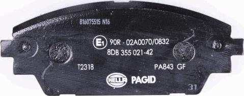 HELLA PAGID 8DB 355 021-421 - Гальмівнi колодки дисковi перед. Mazda 3 1.5-2.0-2.2D 09.13- autozip.com.ua