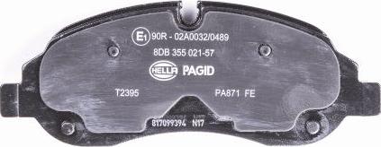 HELLA PAGID 8DB 355 021-571 - Гальмівні колодки, дискові гальма autozip.com.ua