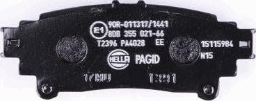 HELLA PAGID 8DB 355 021-661 - Гальмівні колодки, дискові гальма autozip.com.ua