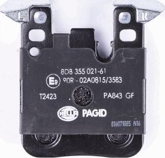 HELLA PAGID 8DB 355 021-611 - Гальмівні колодки, дискові гальма autozip.com.ua