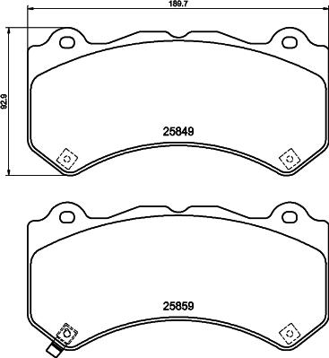 HELLA PAGID 8DB 355 021-041 - Гальмівні колодки, дискові гальма autozip.com.ua