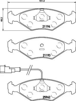 HELLA PAGID 8DB 355 021-201 - Гальмівні колодки, дискові гальма autozip.com.ua