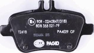 HELLA PAGID 8DB 355 021-791 - Гальмівні колодки, дискові гальма autozip.com.ua