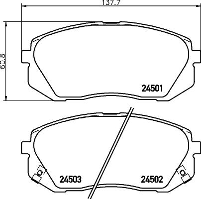 HELLA PAGID 8DB 355 028-571 - Гальмівні колодки, дискові гальма autozip.com.ua